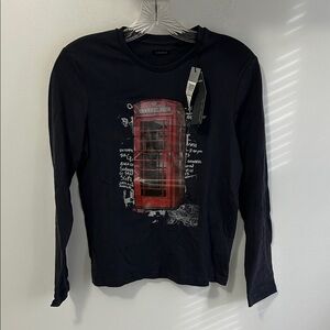 IKKS London Telephone Booth Graphic Long Sleeve Tee